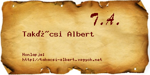 Takácsi Albert névjegykártya